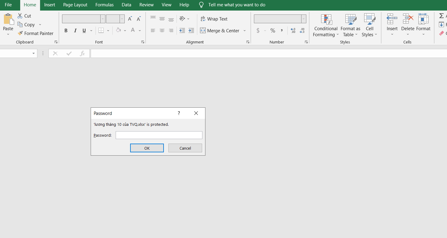 không cho chỉnh sửa trong Excel