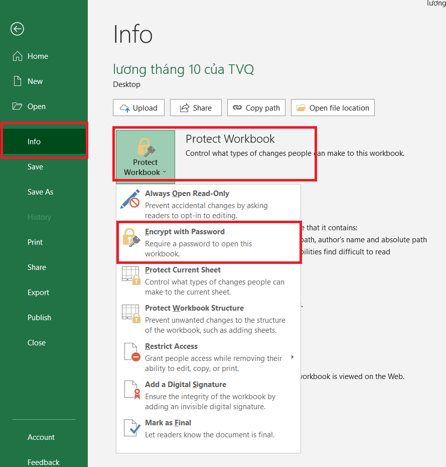 không cho chỉnh sửa trong Excel
