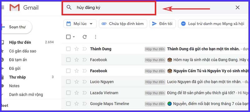 làm thế nào để tắt thông báo facebook trên gmail