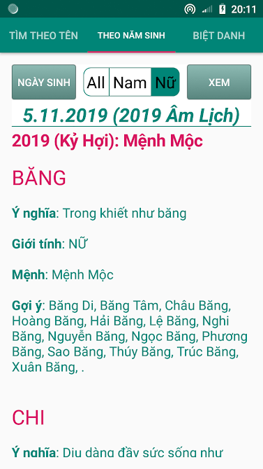 phần mềm đặt tên con theo tên bố mẹ