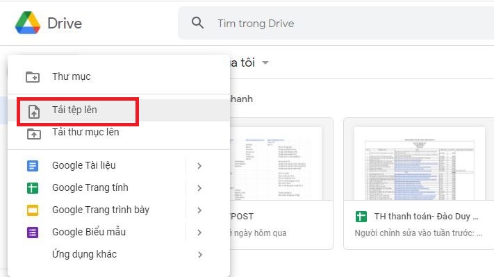 cách chỉnh sửa file excel trên google drive