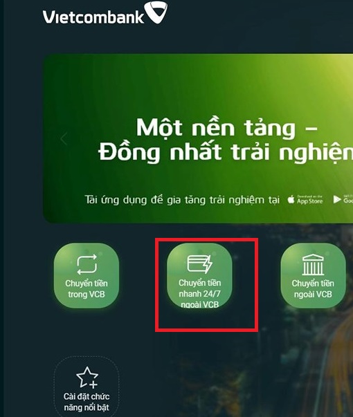 cách chuyển khoản vietcombank qua tin nhắn