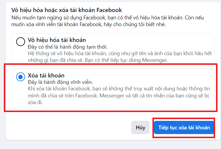 cách deactive facebook