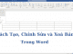 cách tạo bảng trong word