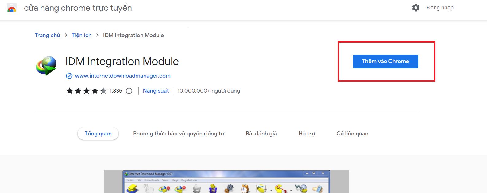 cách thêm idm vào chrome