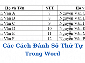 đánh số thứ tự trong word