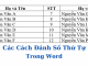 đánh số thứ tự trong word