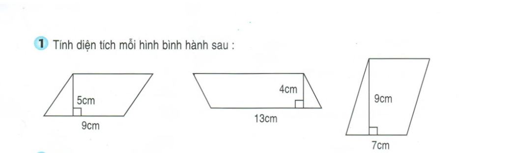 diện tích của hình bình hành