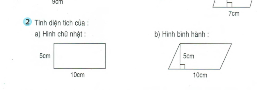 diện tích của hình bình hành