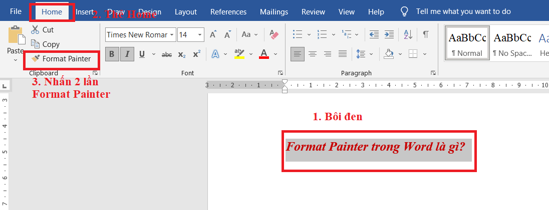 format painter trong word