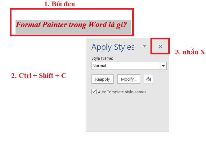 format painter trong word