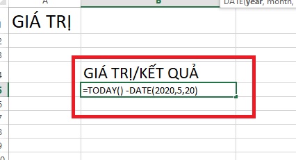 hàm DATE trong Excel