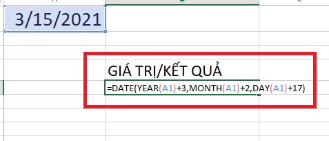 hàm DATE trong Excel