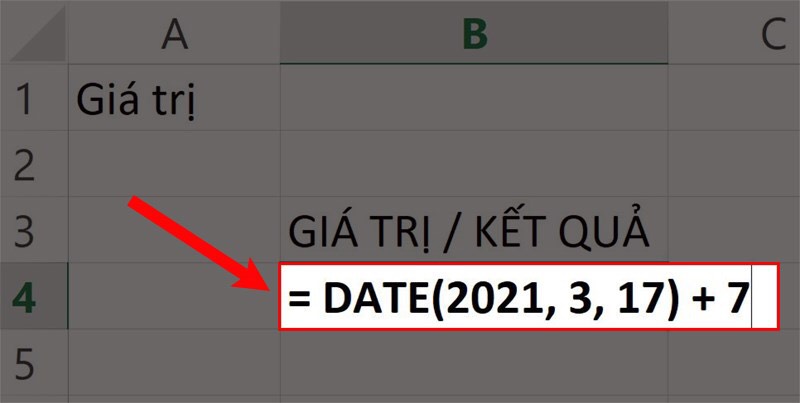 hàm DATE trong Excel