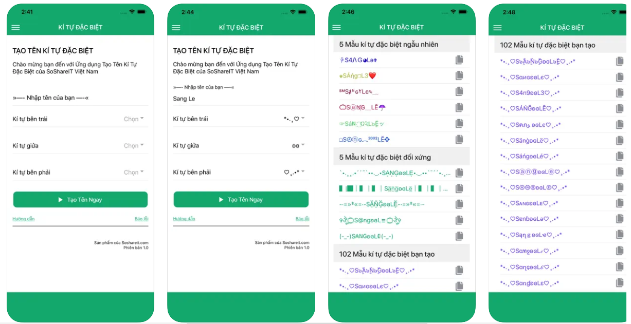 kí tự đặc biệt soshareit