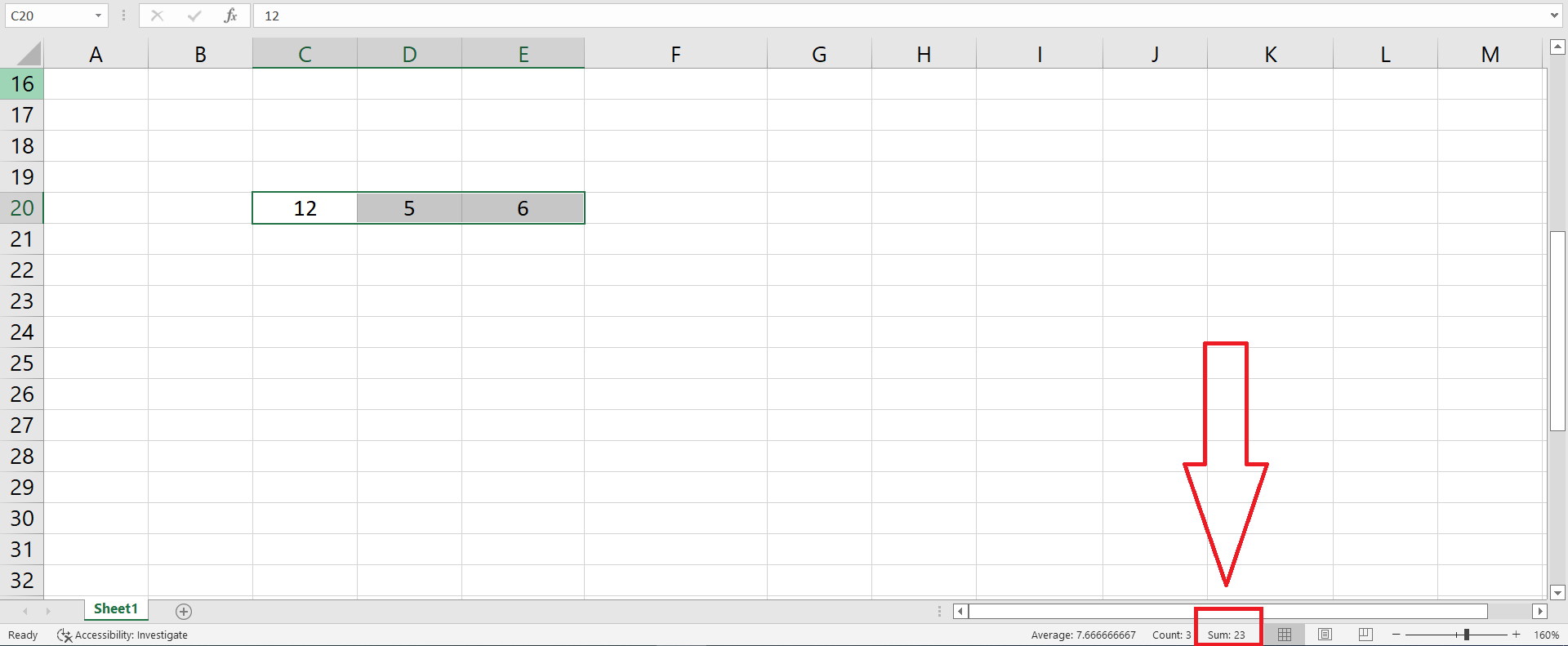phép cộng trong excel