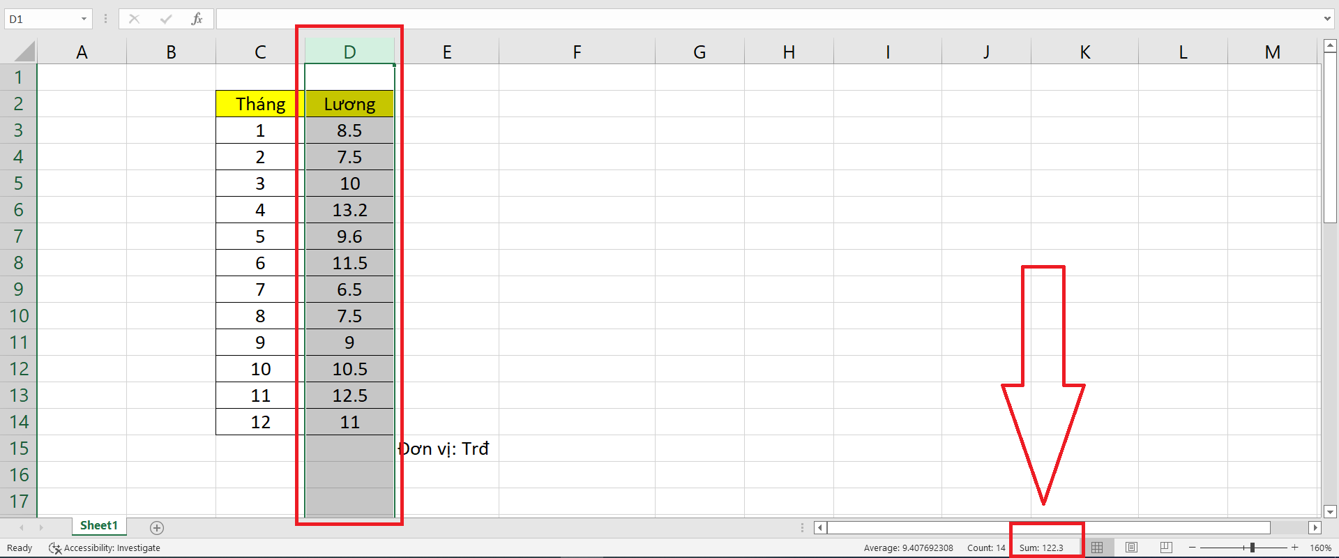 phép cộng trong excel