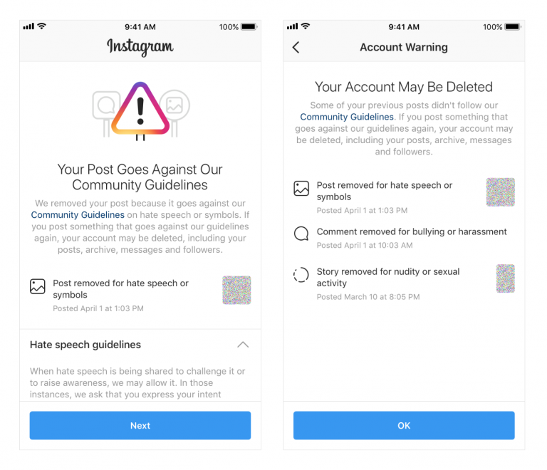 tài khoản instagram bị vô hiệu hóa