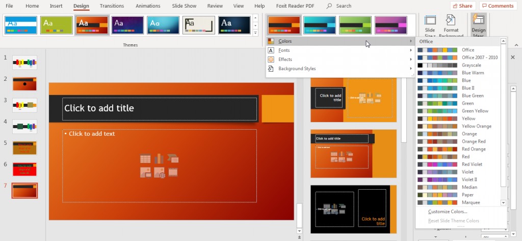 cách phối màu trong powerpoint