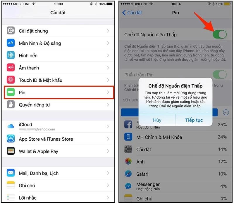 Dung Lượng Tối Đa Pin iPhone Tụt Nhanh