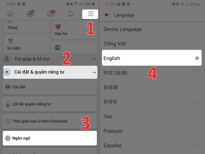 cách đổi tên Facebook 1 chữ