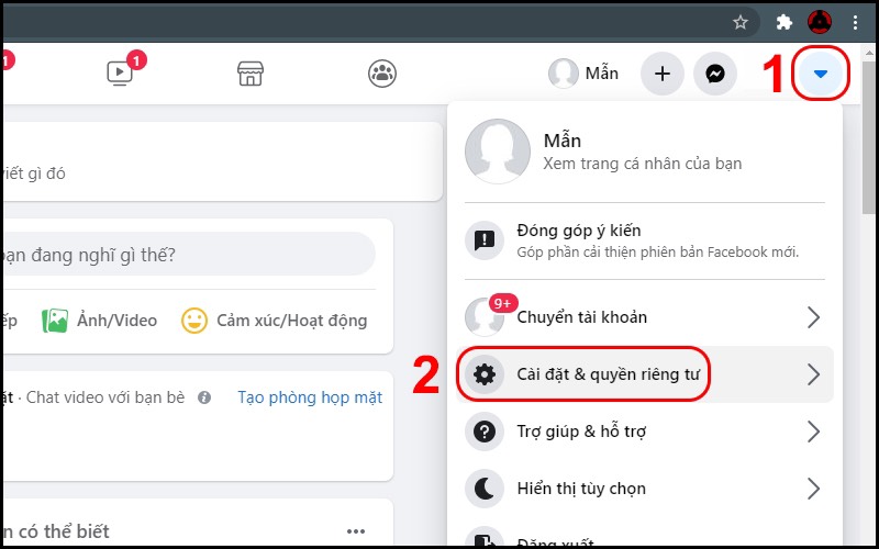 cách đổi tên Facebook 1chữ