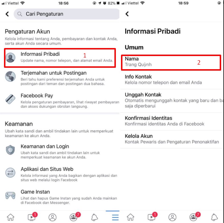 cách đổi tên Facebook 1 chữ
