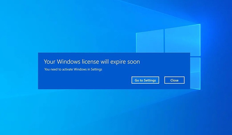 Your Windows license will expire soon