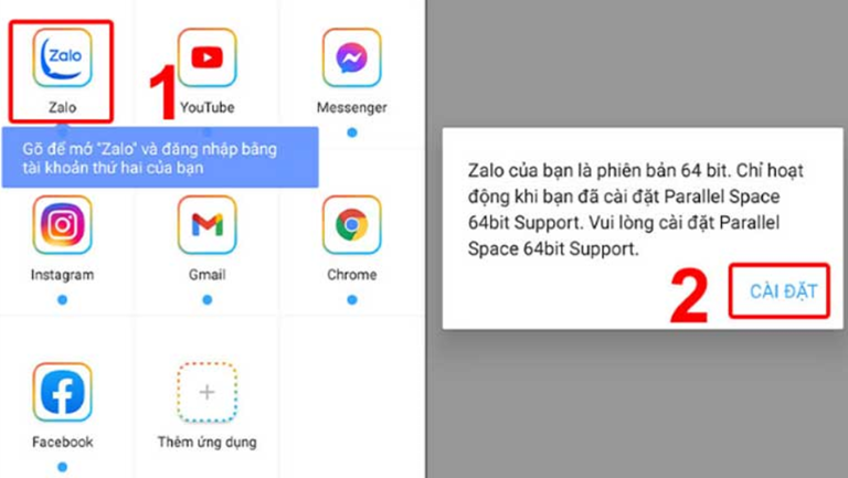 cách cài 2 zalo trên điện thoại