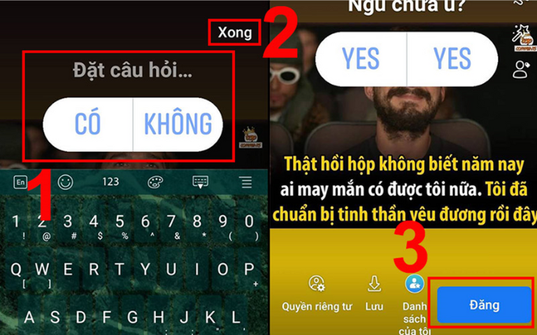cách trả lời câu hỏi trên story facebook