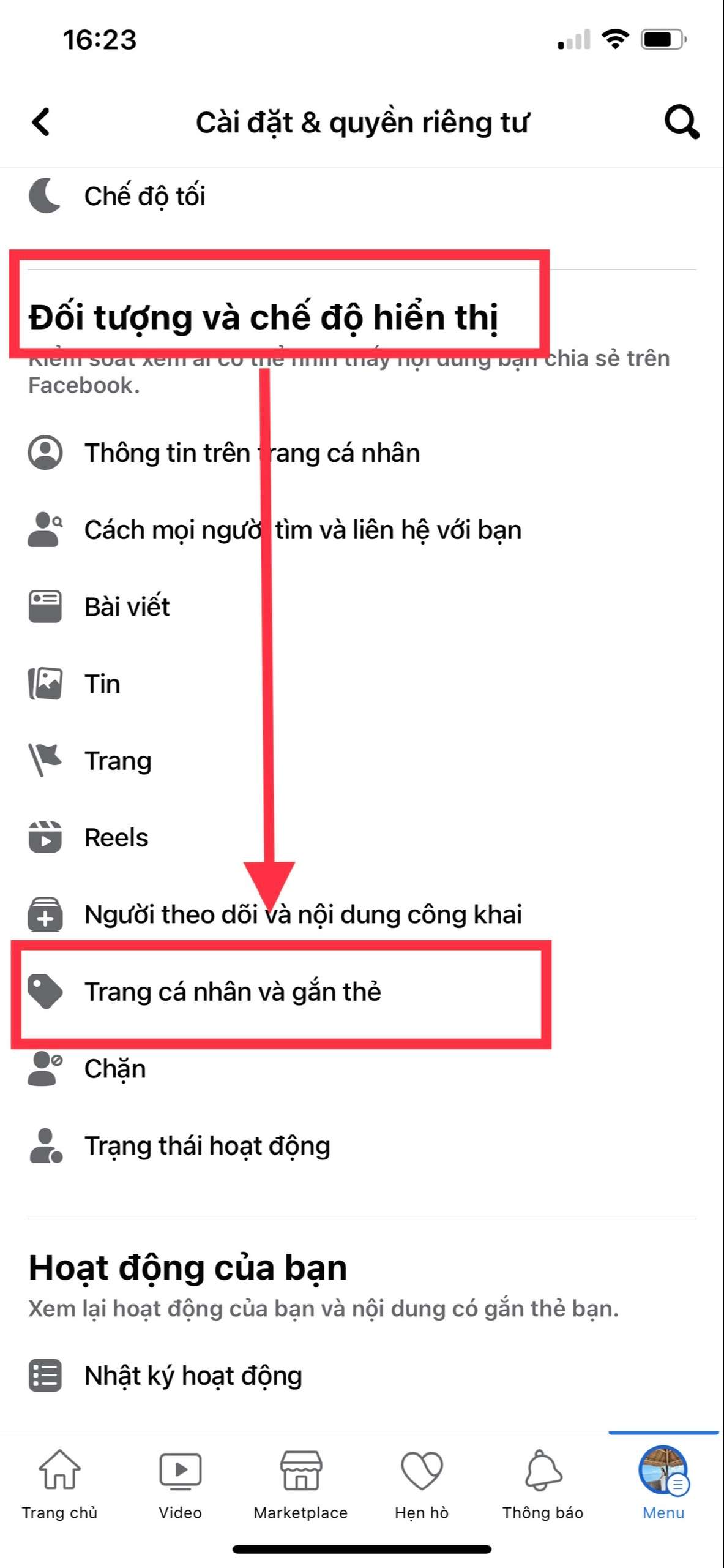 chặn tag trên Facebook
