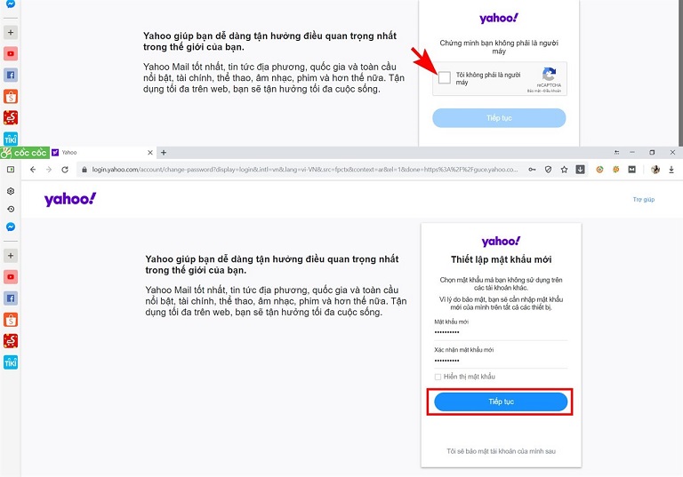 lấy lại mật khẩu yahoo không cần số điện thoại